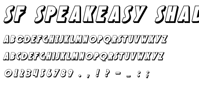 SF Speakeasy Shaded Oblique font